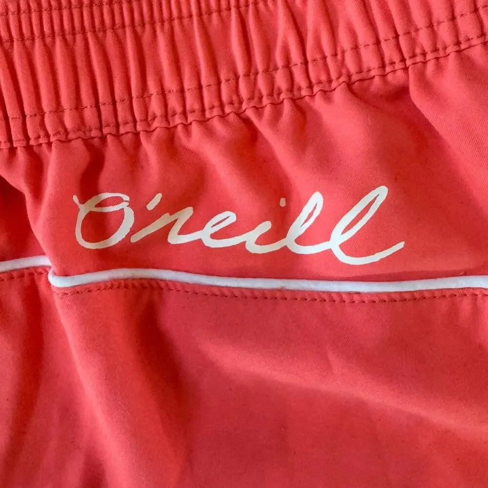 O'Neill Girls Cowell Boardshorts SZ 12 Coral Pink Swim Beach Shorts Side Pocket
